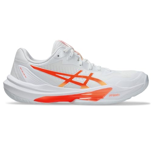 ASICS Women's Sky Elite FlyteFoam 3 Volleyball Shoes, 9, White/Vivid Coral