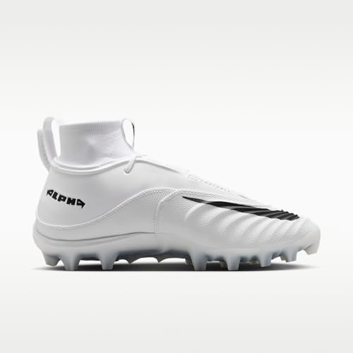 Nike Alpha Menace 5 Pro Men's Football Cleats (White/White/Black) Size 11