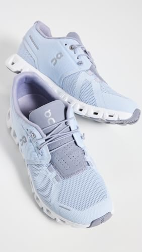 On Women's Cloud 5 Sneakers, Heather/Fossil, Blue, 6 Medium US