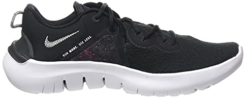 NIKE Men's Nike Flex Run 2021 Running Shoe, Black White Dark Smoke Grey 002, 8