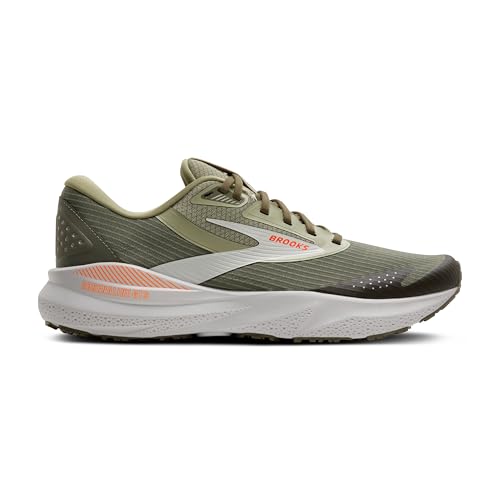 Brooks Men’s Adrenaline GTS 24 Weatherized Supportive Running Shoe - Green/Gray/Orange - 7 Medium