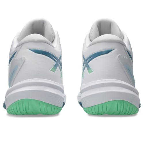 ASICS Men's Sky Elite FlyteFoam Mid Top 3 Volleyball Shoes, 10.5, White/SABA Blue
