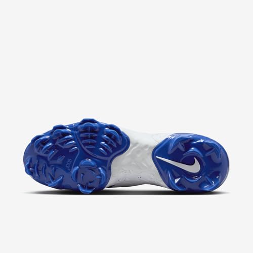 Nike Alpha Huarache Elite 4 Low MCS Men's Baseball Cleats (FD6255-106, White/Hyper Royal) Size 10.5
