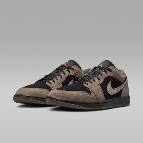 Air Jordan 1 Low SE Men's Shoes (Black/Light Wild Mango/Olive Grey) Size 10
