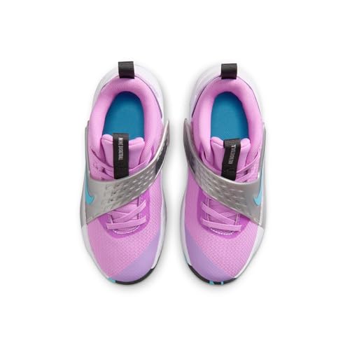Nike Little Kids' Team Hustle D Basketball Shoes, Fuchsia Glow/BaLightic Blue-Metallic Silver, 11.5C