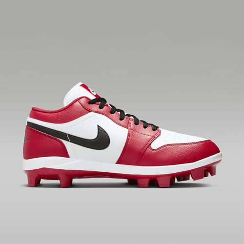 NIKE Jordan 1 Retro MCS Low Men's Baseball Cleats (CJ8524-611, Gym Red/White/Black) Size 11