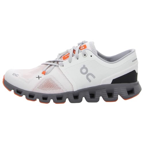 On Men's Cloud X 3 Sneakers, Ivory/Alloy, 8.5 Medium US