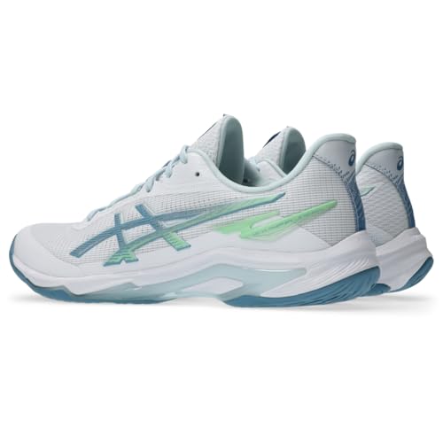 ASICS Men's Netburner Ballistic FlyteFoam 4 Volleyball Shoes, 11.5, White/SABA Blue
