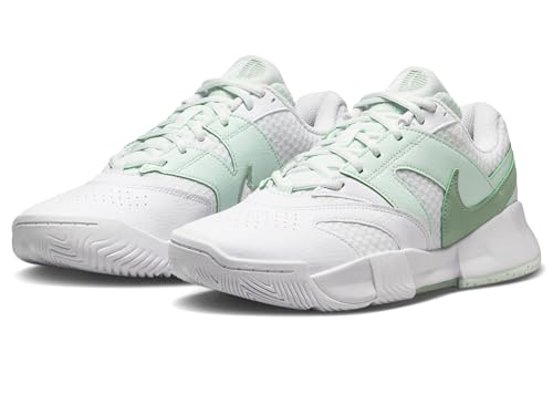 Nike Womens, Court Lite 4, White/Steam/Barely Green, 9.5 Medium