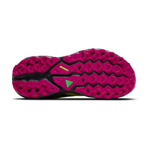 Brooks Women’s Cascadia 19 Mountain Trail Running Shoe - Sunny Lime/Black/Magenta - 5 Medium