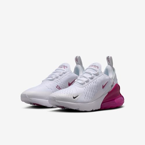 Nike Air Max 270 Big Kids' Shoes (White/Black/Sweet Beet) Size 6