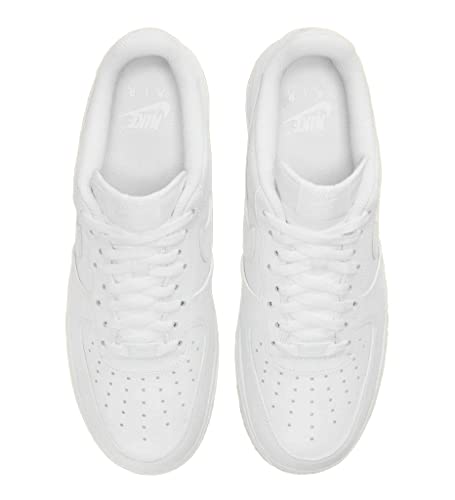 Nike Air Force 1'07 Men's Basketball Shoe, White White Light Brown White White Rubber Light Brown, 44.5 EU