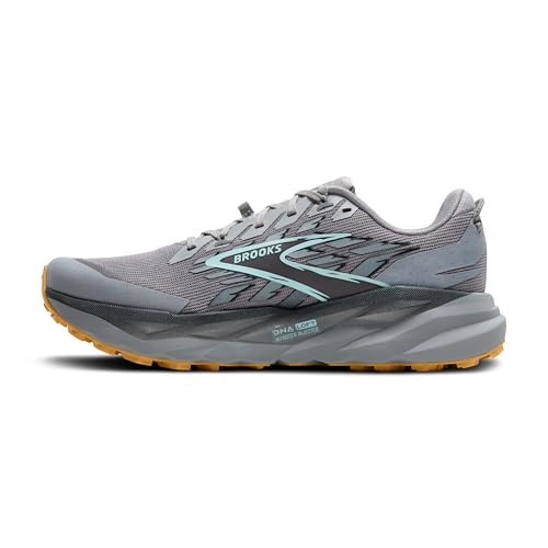 Brooks Men’s Cascadia 19 Mountain Trail Running Shoe - Alloy/Ebony/Orange - 10.5 Wide