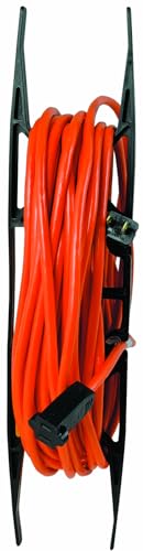 Woods Light Duty Extension Cord Wrap - Holds Up to 100 Feet of 16/3 Cord - Durable H-Frame Cord Reel with Built-In Carrying Handle - Black