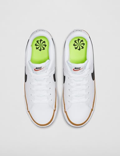 Nike Women's Court Legacy Next Nature Shoes, White/Black-Desert Ochre-Team Orange, 7.5
