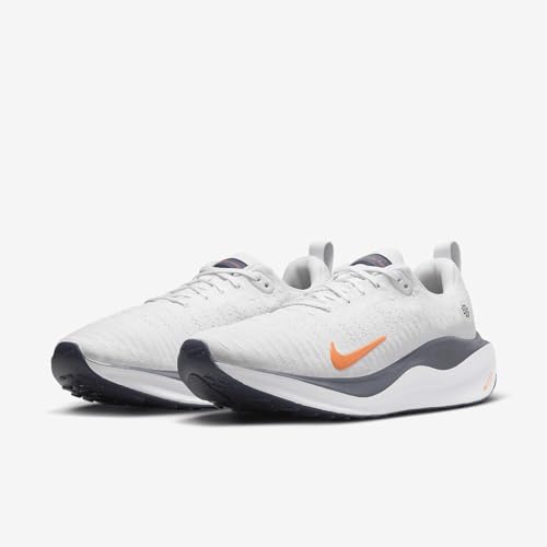 Nike InfinityRN 4 Men's Road Running Shoes (DR2665-010, Platinum Tint/Thunder Blue/Summit White/Total Orange) Size 7.5