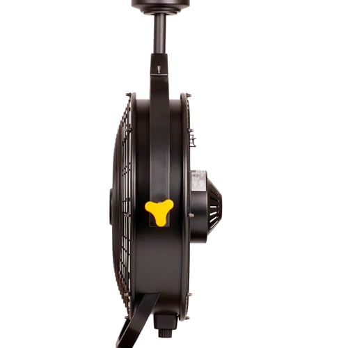 MULE 18 in. 3 Speed Ceiling Mounted Plug-In Cord Garage Fan with Remote - 52035-01 (Black & Yellow)