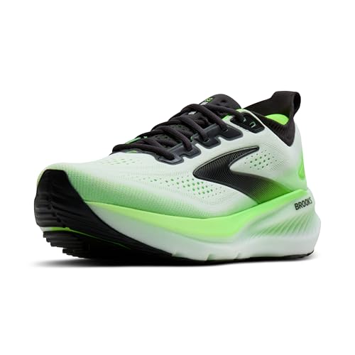 Brooks Men’s Glycerin 23 Neutral Running Shoe - White/Phantom/Green Gecko - 10.5 Medium
