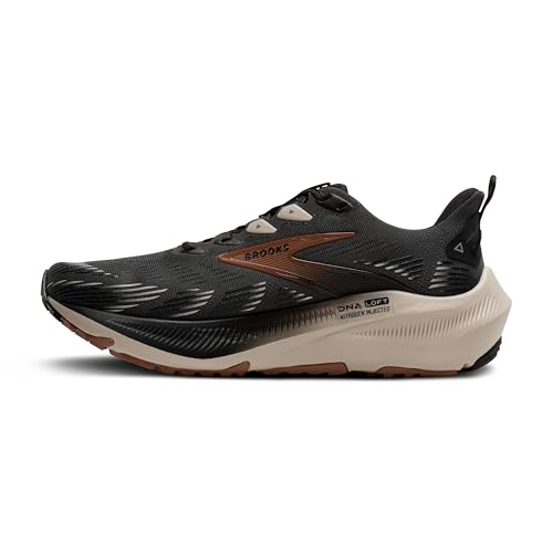 Brooks Men's Ghost Trail, Off-Road Running Shoe for Rugged Terrain - Ebony/Black/Clove - 10.5 Medium