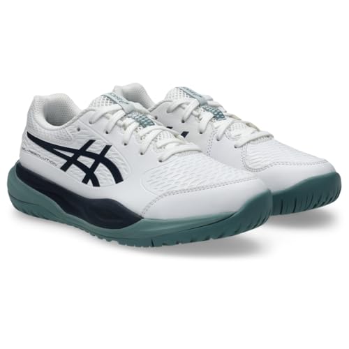 ASICS Kid's Gel-Resolution X GS Tennis Shoes, 6, White/Midnight