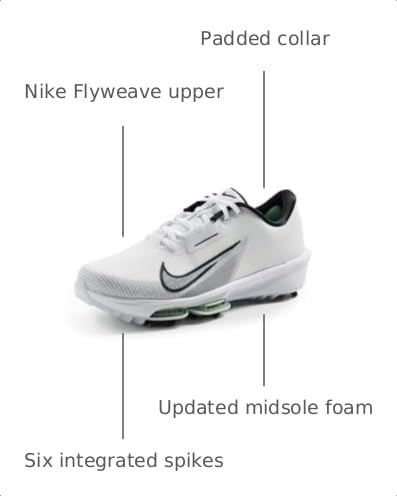Nike Men's Infinity G Golf Sneakers 35, White/Black/Green/Platinum, 8 Medium US