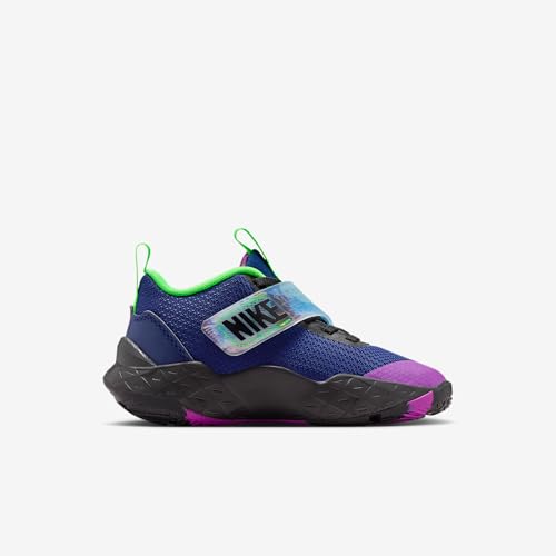 Nike Team Hustle D 12 Little Kids' Shoes (Blue Void/Black/Green Strike/Vivid Purple) Size 13