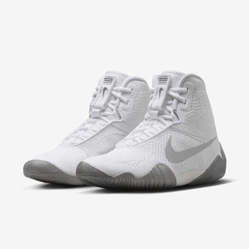 Nike Tawa Men's Wrestling Shoes (CI2952-100, White/White/Metallic Silver) Size 10.5