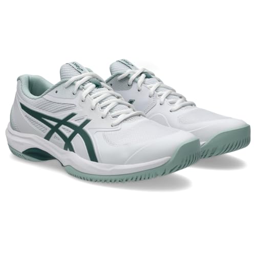 ASICS Men's Game FlyteFoam Tennis Shoes, 10, White/Dark Neptune