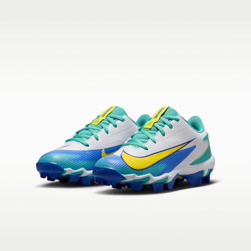 Nike Diamond Clutch Big Kids' Baseball Cleats (Washed Teal/Light Racer Blue/Old Royal/Sonic Yellow) Size 5.5