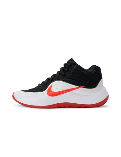 Nike Men's Precision 8 Mid Basketball Shoes, Black/Bright Crimson-White, 10