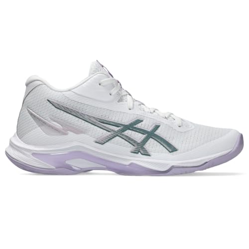 ASICS Women's Netburner Ballistic FF MT 4 Volleyball Shoes, 7, White/Dahlia