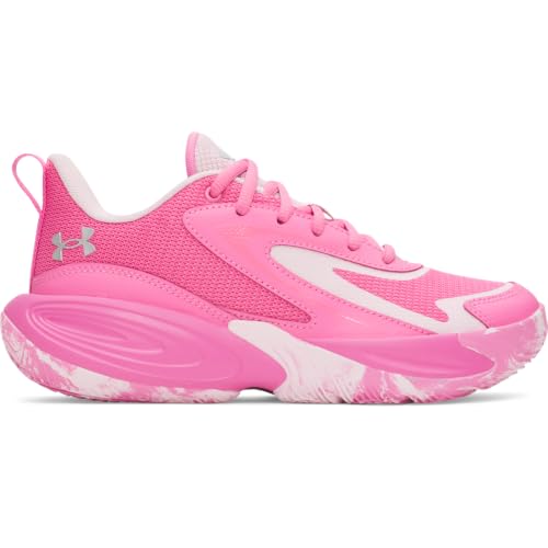 Under Armour Unisex Grade School Size Lockdown 8 Basketball Shoe, (637) Pink Frenzy/Prime Pink/Metallic Silver, 6, US