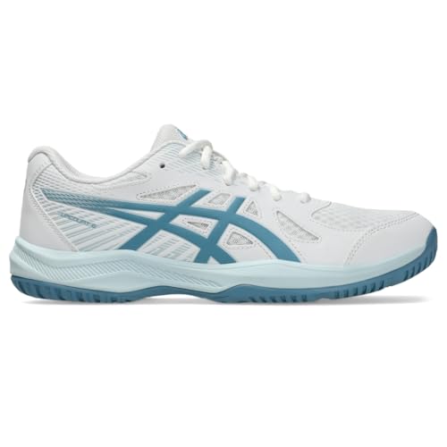 ASICS Men's Upcourt 6 Volleyball Shoes, 11, White/SABA Blue