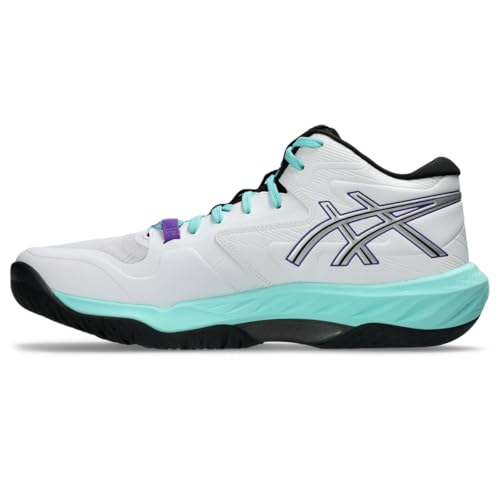 ASICS Men's Sky Elite FF MT 4 Volleyball Shoes, 10.5, White/Radiant Amethyst
