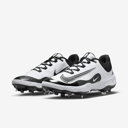 Nike Alpha Huarache Elite 4 Low Baseball Cleats (FD2745-110, White/Black) Size 13