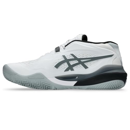 ASICS Men's Gel-Resolution X Padel Tennis Shoes, 10.5, White/Steel Grey