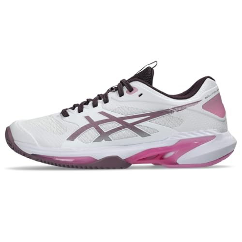 ASICS Women's Solution Speed FF 4 Clay Tennis Shoes, 6, White/Dusty Mauve