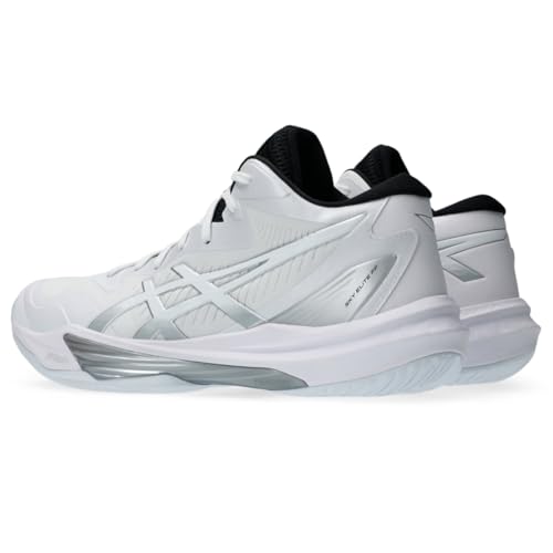 ASICS Men's Sky Elite FlyteFoam Mid Top 3 Volleyball Shoes, 12.5, White/White