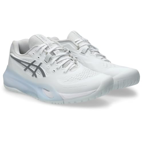 ASICS Women's Gel-Resolution X Tennis Shoes, 9, White/Pure Silver