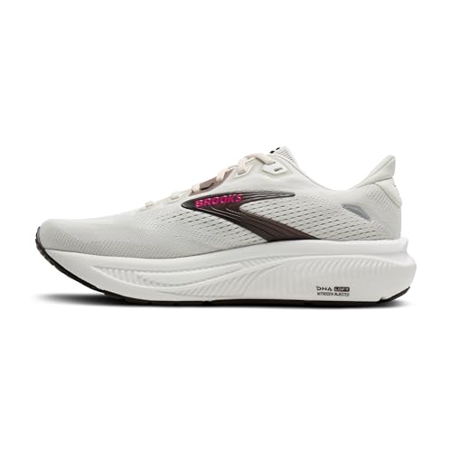 Brooks Women’s Ghost 18 Neutral Running & Walking Shoe - Coconut/Coffee/Fuchsia - 9 Medium