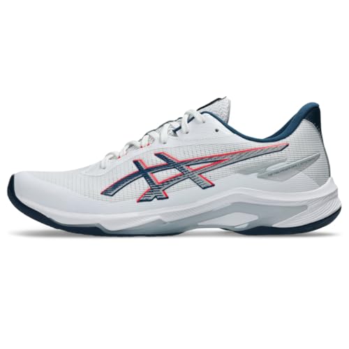 ASICS Men's Netburner Ballistic FlyteFoam 4 Volleyball Shoes, 11.5, White/MAKO Blue