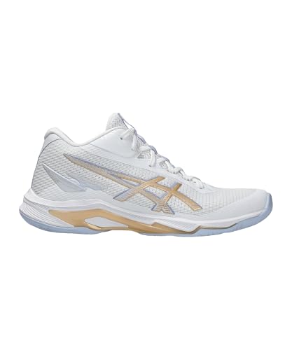 ASICS Women's Netburner Ballistic Ff Mt 4 Sneaker, White Champagne, 8 UK