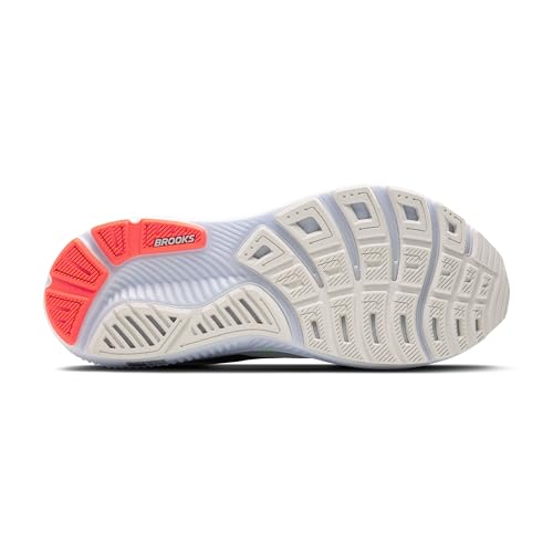 Brooks Men’s Ghost 17 Neutral Running Shoe - White/Pink Clay/Gecko - 12 Medium
