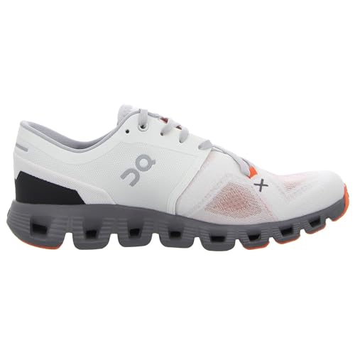 On Men's Cloud X 3 Sneakers, Ivory/Alloy, 8.5 Medium US