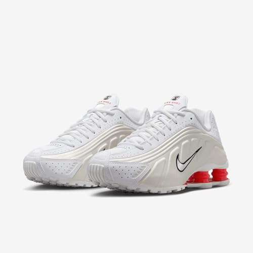 Nike Shox R4 Women's Shoes (AR3565-103, White/Phantom/Picante Red/White) Size 6.5