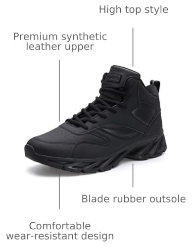 Joomra Men's High Top Shoes Size 13 Black Basketball Tennis Sneakers