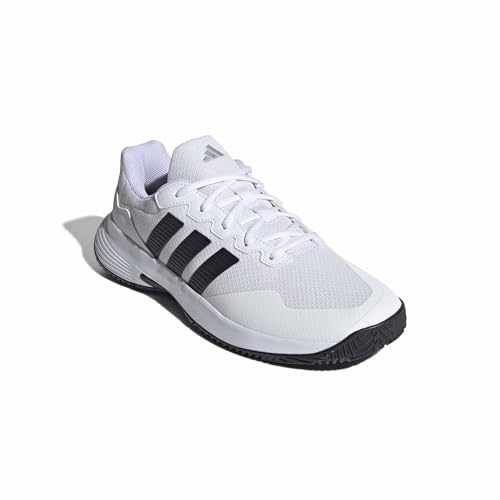 adidas Men's Gamecourt 2 M, White/Black/Silver Metallic, 11