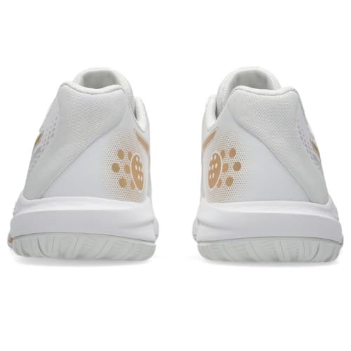 ASICS Women's Gel-Dedicate 9 Pickleball Tennis Shoes, 8, White/Champagne