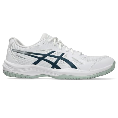 ASICS Men's Upcourt 6 Volleyball Shoes, 13, White/Tranquil Teal