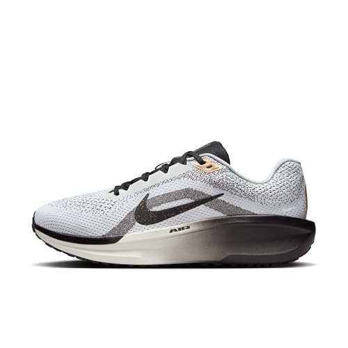 Nike Winflo 11 SE Men's Road Running Shoes (HQ7975-100, White/Metallic Gold/Light Smoke Grey/Black) Size 13